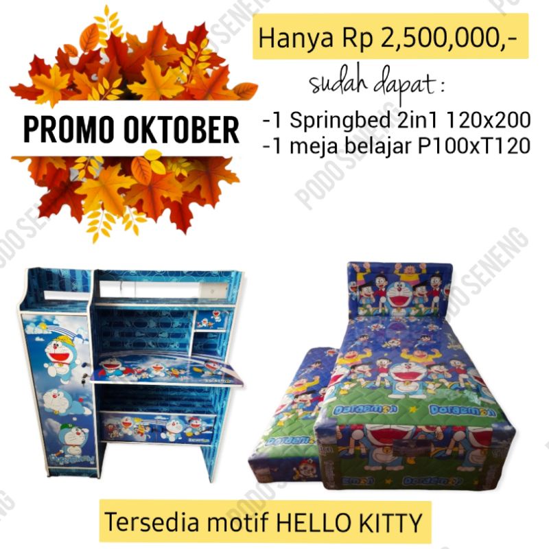 SPRINGBED 2IN1 120X200 + MEJA BELAJAR. FREE ONGKIR DALAM KOTA MOJOKERTO