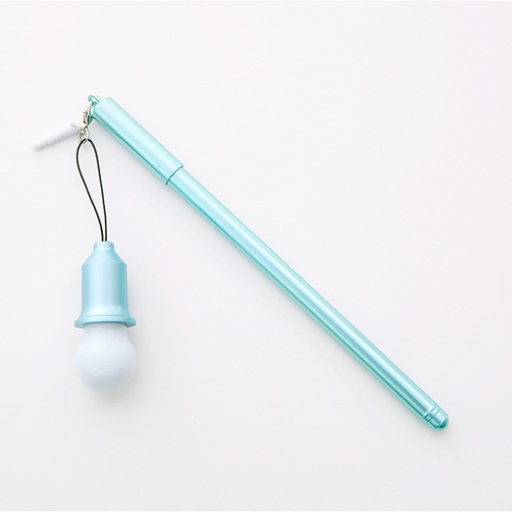 Pulpen gel gantungan lampu led unik-biru