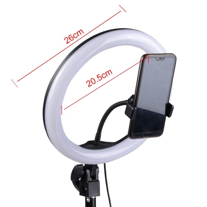 TaffSTUDIO Lampu Halo Ring Light Curve LED Selfie 120 LED 10 Inch