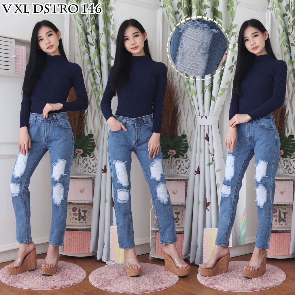 KENYAJEANS CELANA JEANS PREMIUM BOYFRIEND SOBEK /RIPPED JEANS /NONSTREACH JEANS /4 WARNA /27 - 30