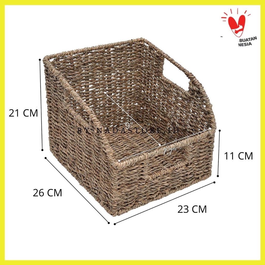 Water Hyacinth Wicker Baskets , Hand Woven Organizing , Rack Bumbu , Laci , Drawer serbaguna Tempat