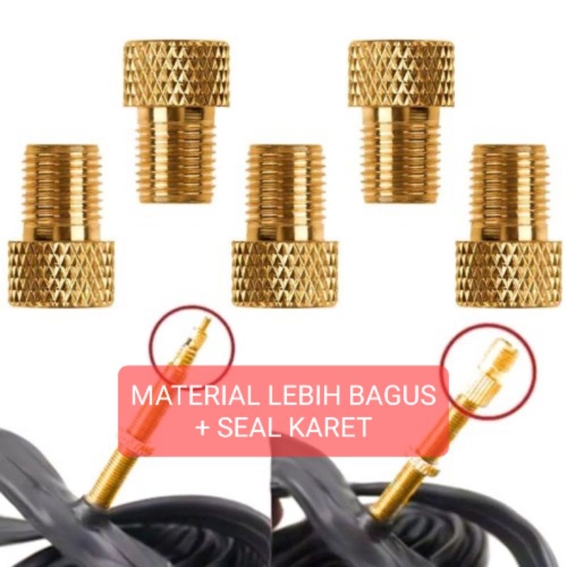 tutup pentil adaptor pressta presta to schrader tutup pentil adaptor presta to Schrader Dop Valve Sepeda Pressta Bisa MTB Seli Lipat Folding Bike Roadbike Balap Road Bike