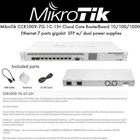 Mikrotik CCR1009-7G-1C-1S+ Cloud Core Router