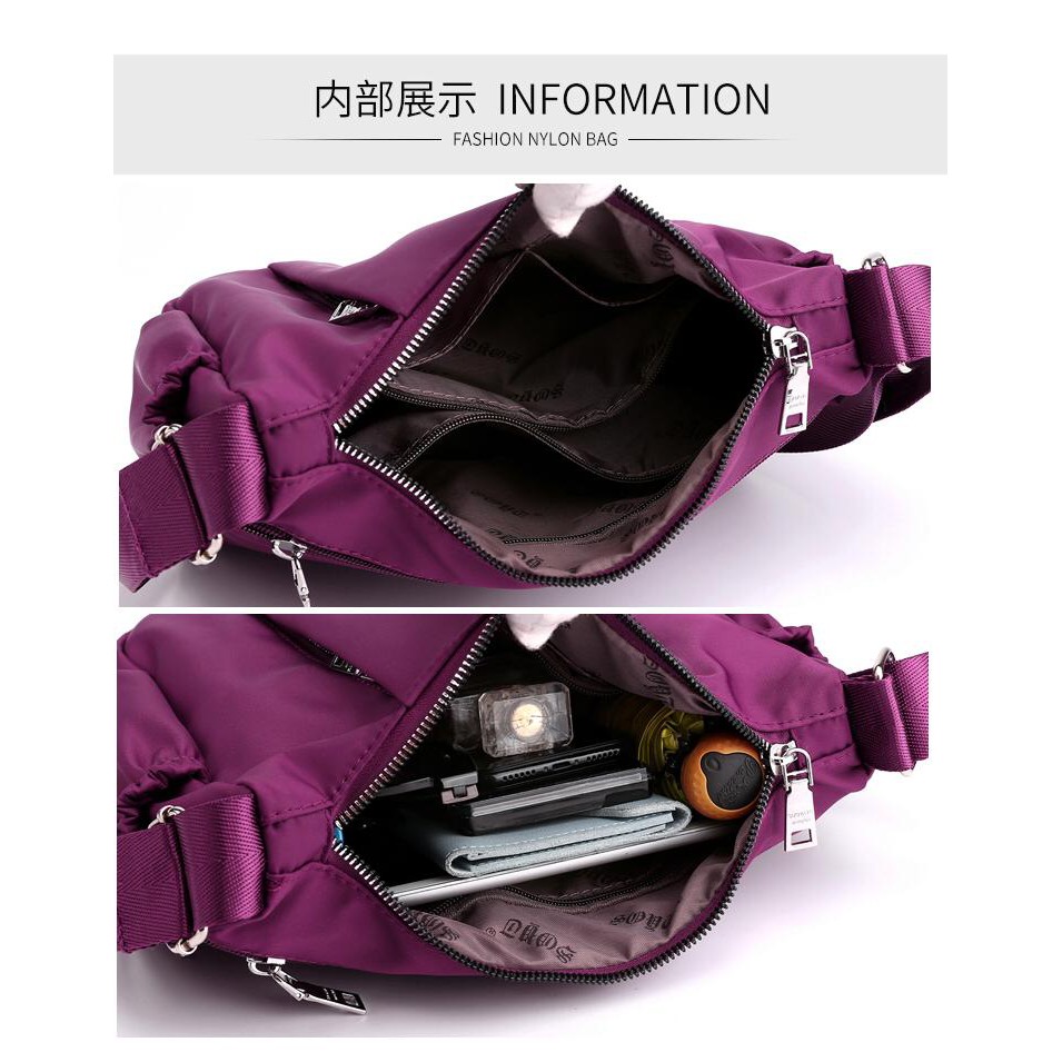 Popular Fashion Women Nylon Shoulder Bag/Tas Selempang waterproof J75