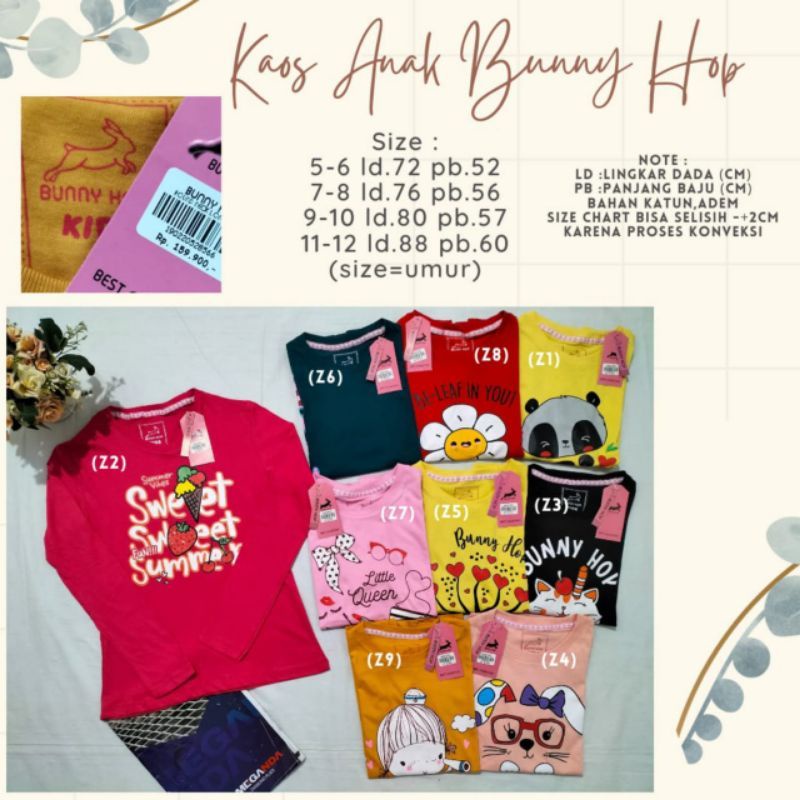 Kaos Anak tanggung perempuan / Kaos Anak perempuan tanggung / Kaos Anak remaja / Kaos Lengan panjang