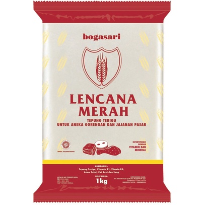

BISA COD terigu lencana merah @1kg /dus (isi 12)