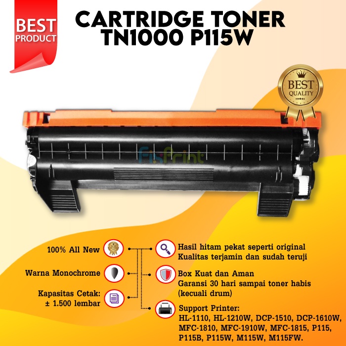 Toner Compatible Brother TN1000 TN-1000 HL1110 HL-1210W DCP-1510 MFC-1810