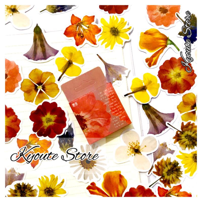 

45 pcs Sticker Flower Memories Autumn Dekorasi Scrapbook DIY Bujo Journal Planner Diary