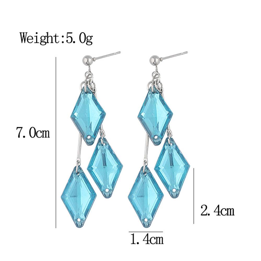 Needway Anime Twisted Wonderland Anting Mode Akrilik Klip Telinga Rumbai Geometris Floyd Klip Earrings