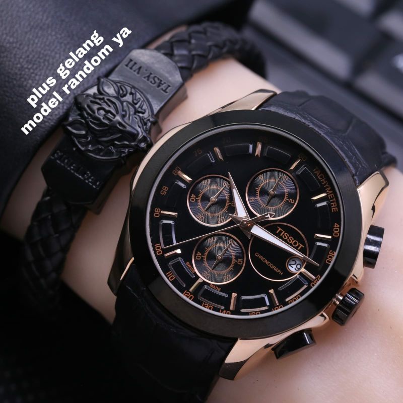 JAM TANGAN T1550T PRIA CHRONOGRAPH TERLARIS RUBBER PLUS GELANG RANDOM JAM TANGAN BAYAR DITEMPAT