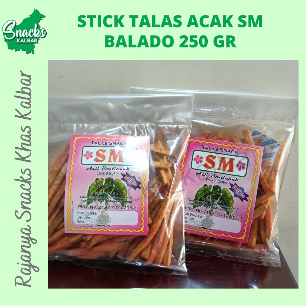 

Stick Talas Acak/Stick Keladi "SM" Balado 250 gram Khas Pontianak