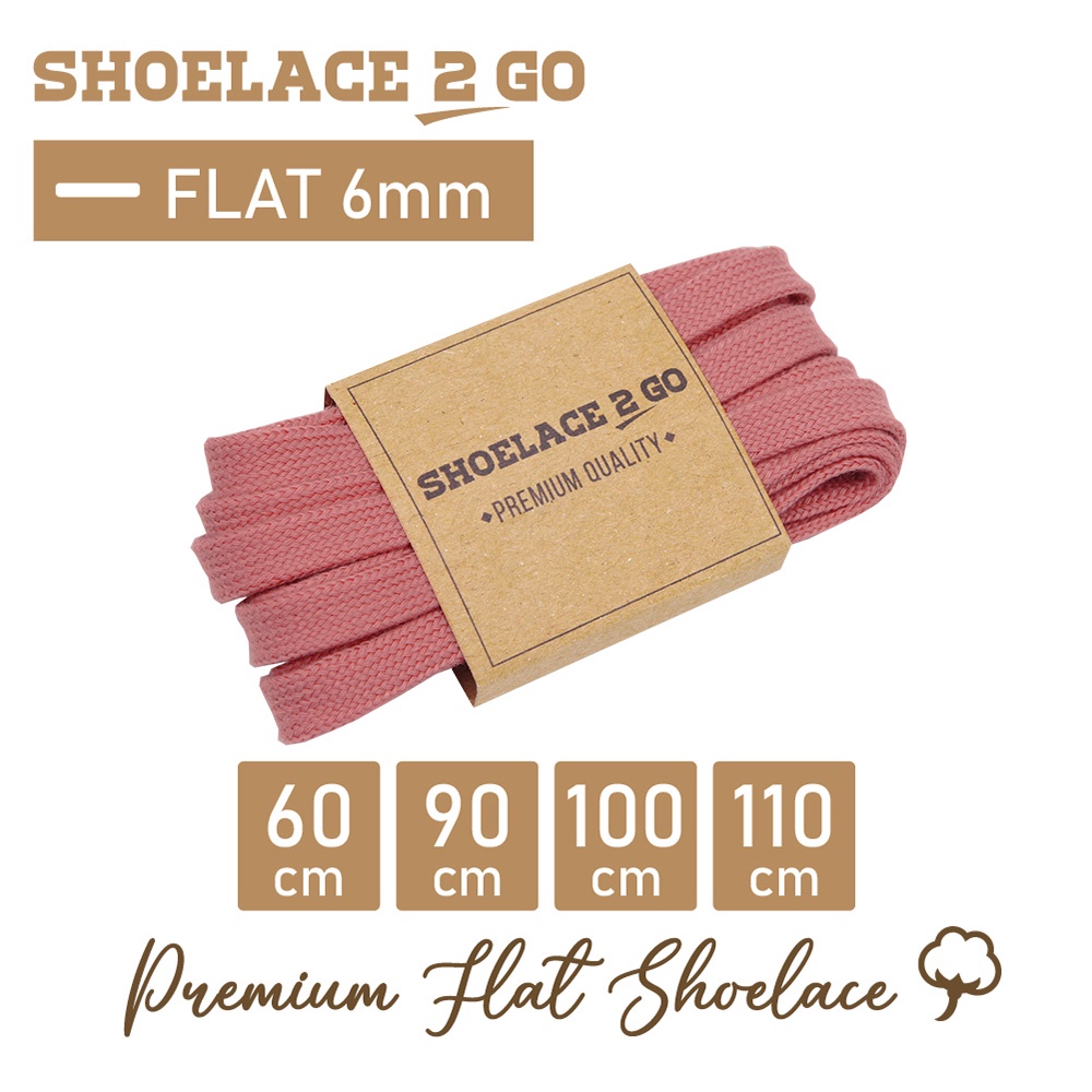 SHOELACE 2 GO PREMIUM TALI SEPATU GEPENG PIPIH FLAT G2 - PINK