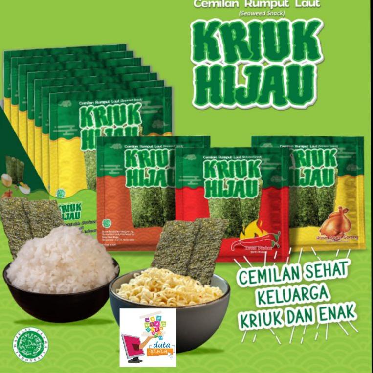 

PALING DICARI Rumput Laut KRIUK HIJAU Halal | 1 box | 12 pcs ★ 870