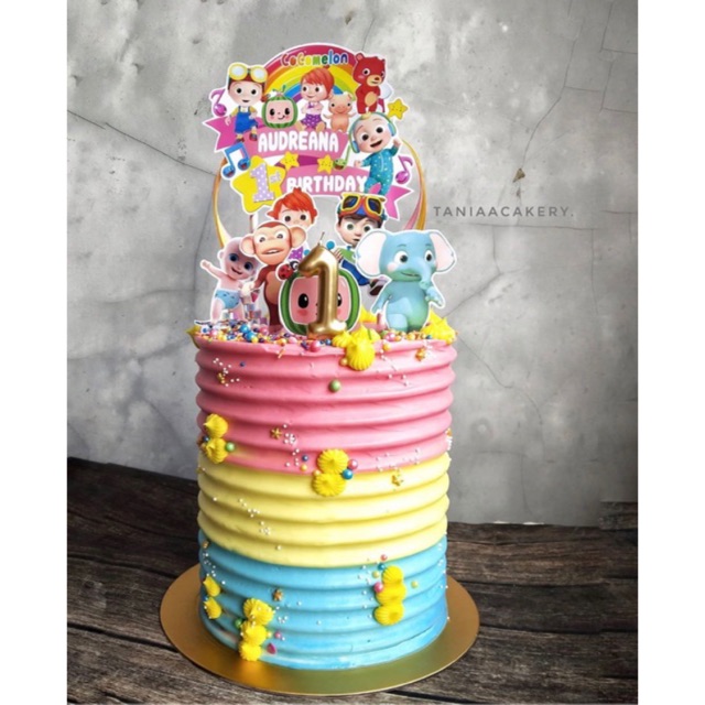 Cocomelon Topper Cake Birthday Hiasan  Kue  Ulang Tahun 