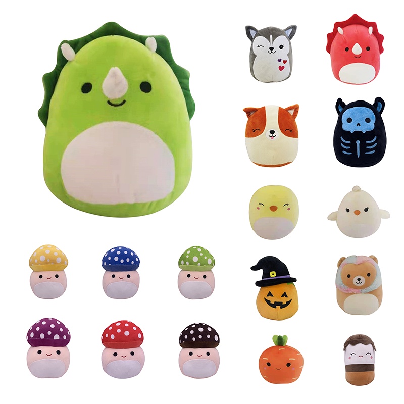 【New ！！！】Squishmallow Plush Toy Stump Heidi Tristan Leonard Paige Carrot Mushroom Skull