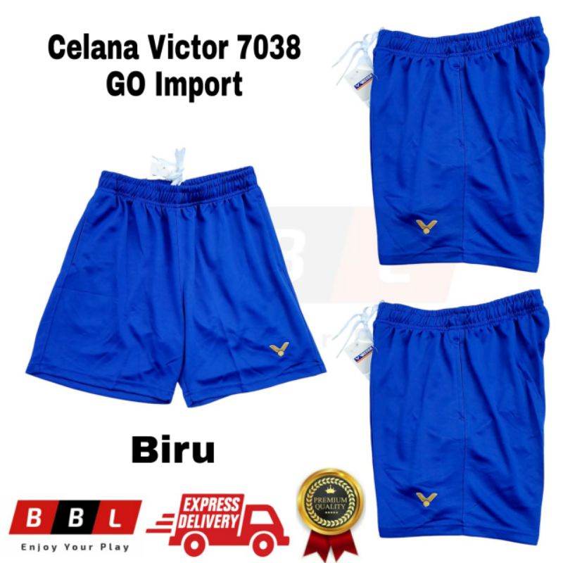 Celana Badminton Victor 7038 Biru Grade Ori Import Celana bulutangkis Import Terbaru Kolor pria Cela