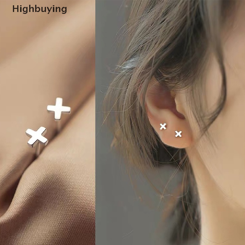 Hbid Anting Tusuk Bentuk X Bahan Metal Ringan Mewah Untuk Wanita