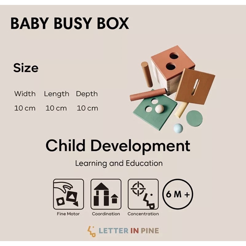 Mainan Edukasi Letter in Pine-Baby Busy Box