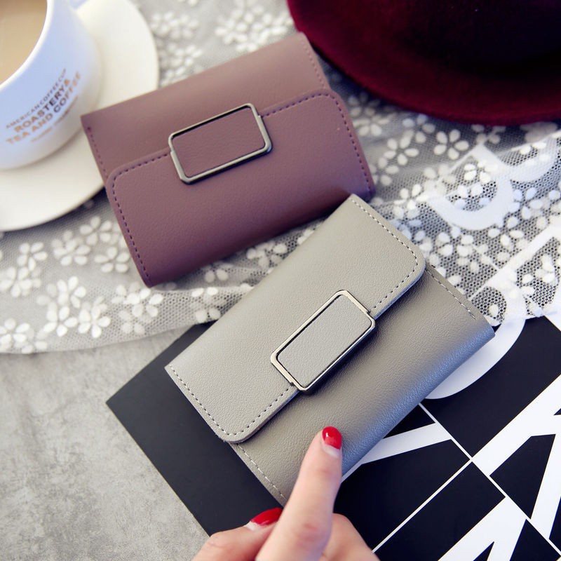 Dompet Lipat Wanita BS10 Women Wallet Fashion Korea Retro Paragraf Pendek dompet Polos ACC