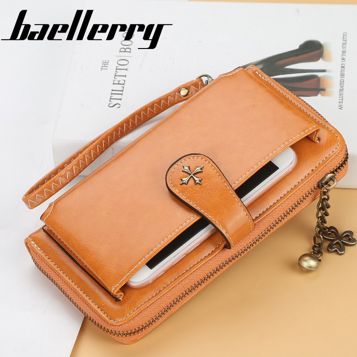 DOMPET PANJANG WANITA BAELLERRY ORIGINAL IMPORT KULIT COKLAT EISEN WA155B7 PREMIUM KOREA BRANDED ORI