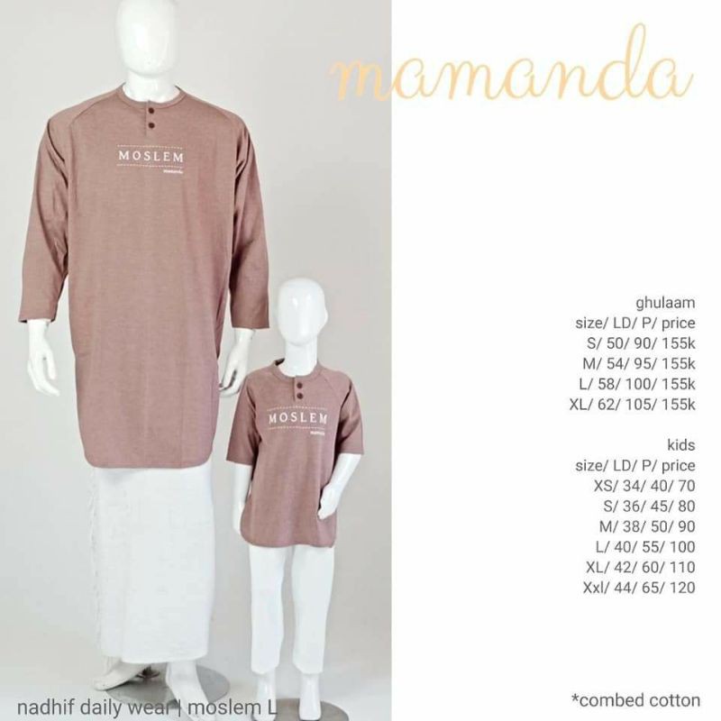 Koko Kaos Anak Dewasa Nadhif Daily Wear Ghulaam Moslem by MAMANDA