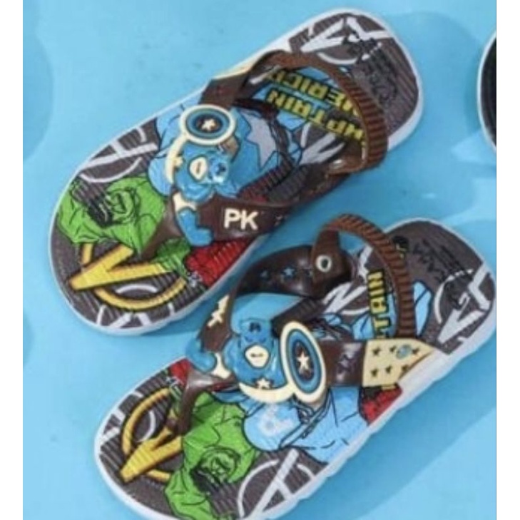 CITCIT 558 AVENGERS SANDAL JEPIT IMPORT CAPTAIN AMERICA ANAK COWO LAKI NEW KARET LENTUR RINGAN