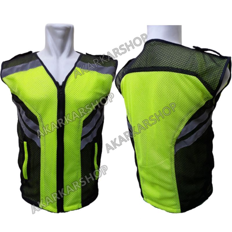 Rompi Proyek Hijau Hitam Polos Rompi Safety Scotlight