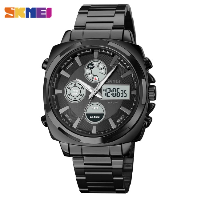 Jam Tangan Pria SKMEI 1673 Stainless Steel Analog Digital SKMEI Original