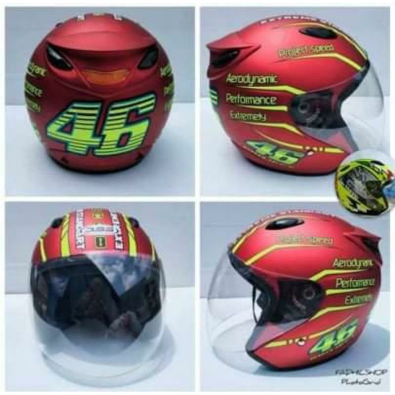 Helm ink motif 46 red