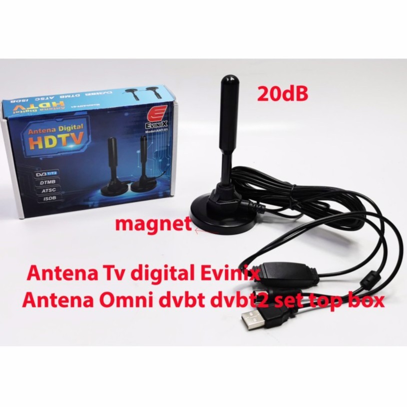 ANTENA TV DIGITAL INDOOR DALAM RUANGAN RUMAH EVINIX MINI DVB-T2 4K