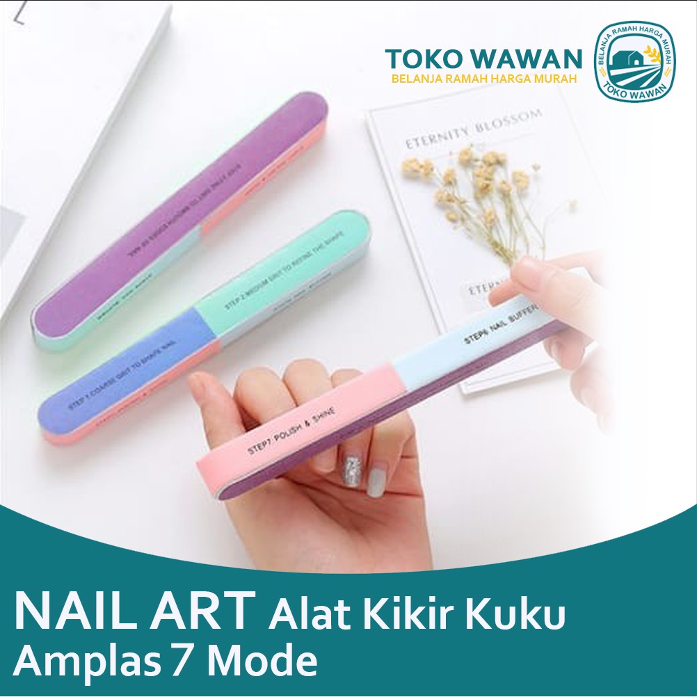 Alat Kikir Amplas Kuku Manicure dan Pedicure 7 Step Nail Buffer Gel Art Tool Pengikir Kecantikan