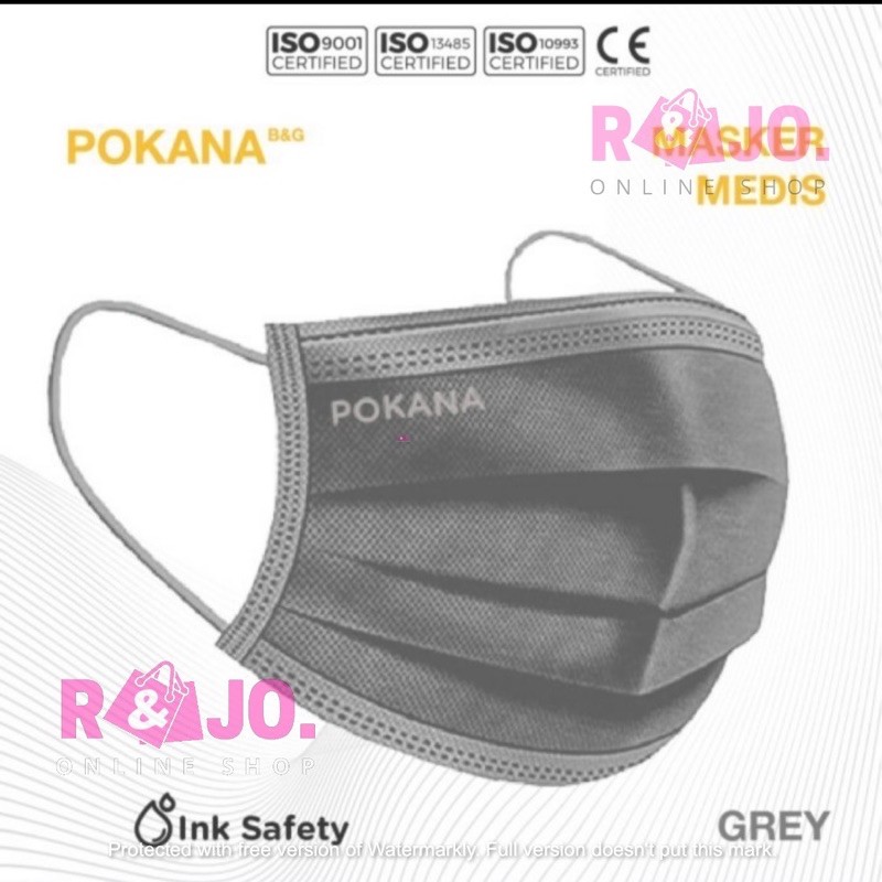 Masker Surgical Earloop 3ply Premium Pokana isi 25 pcs