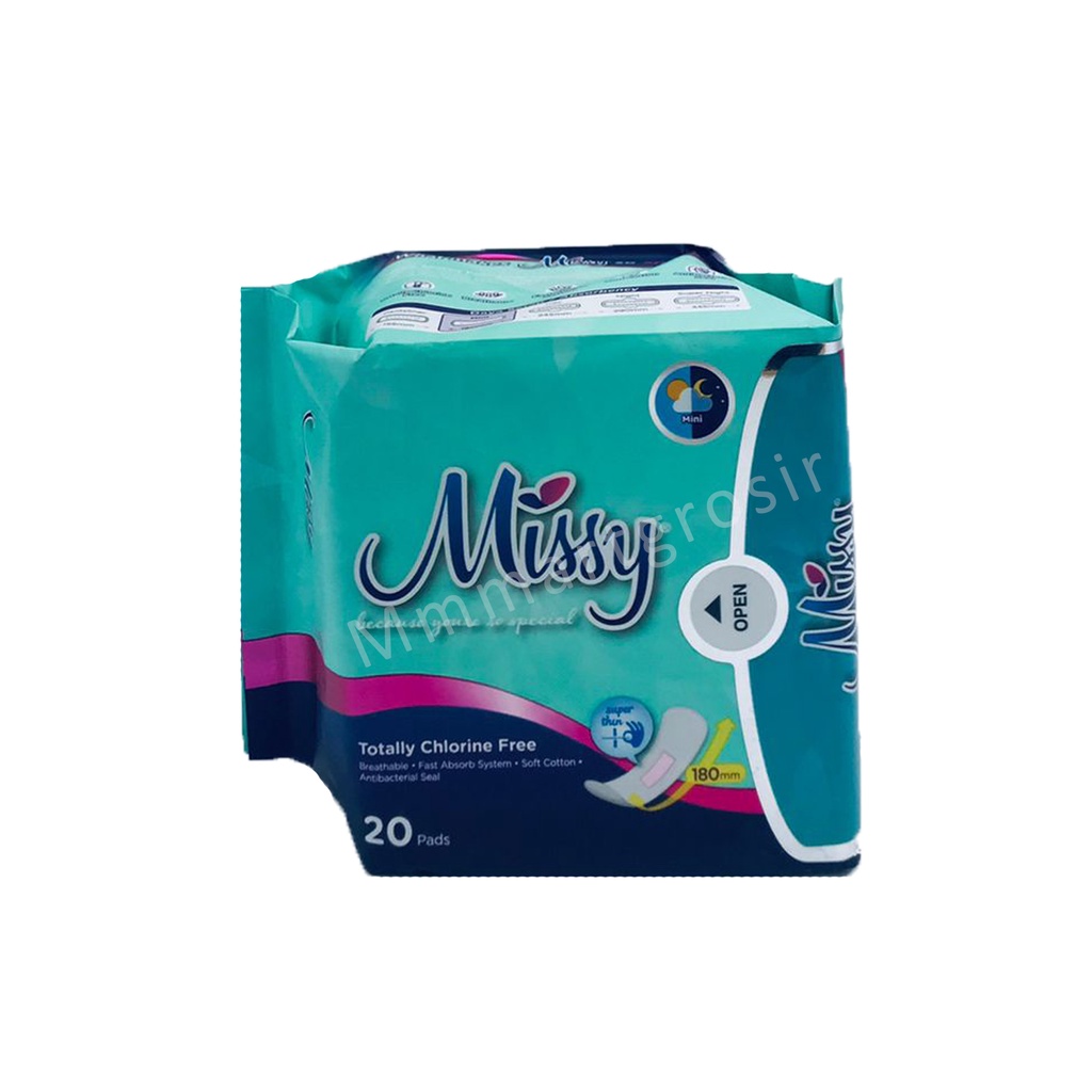 Missy / Pembalut Herbal Non Wing / Pembalut Mini 180mm / 20pads