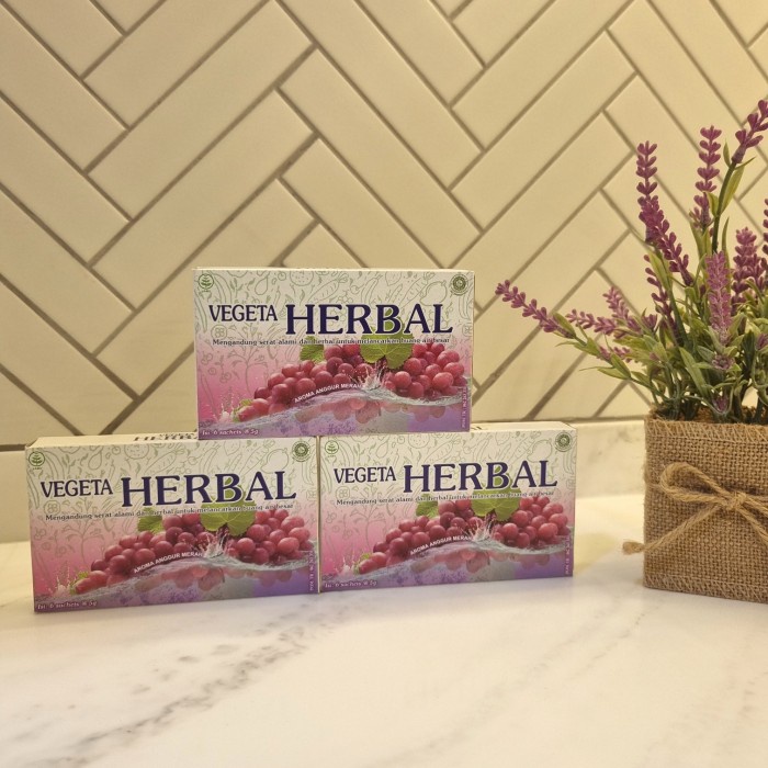 

VEGETA HERBAL AROMA ANGGUR MERAH PACK ISI 6 SACHET 5G KHASIAT JOSS !!