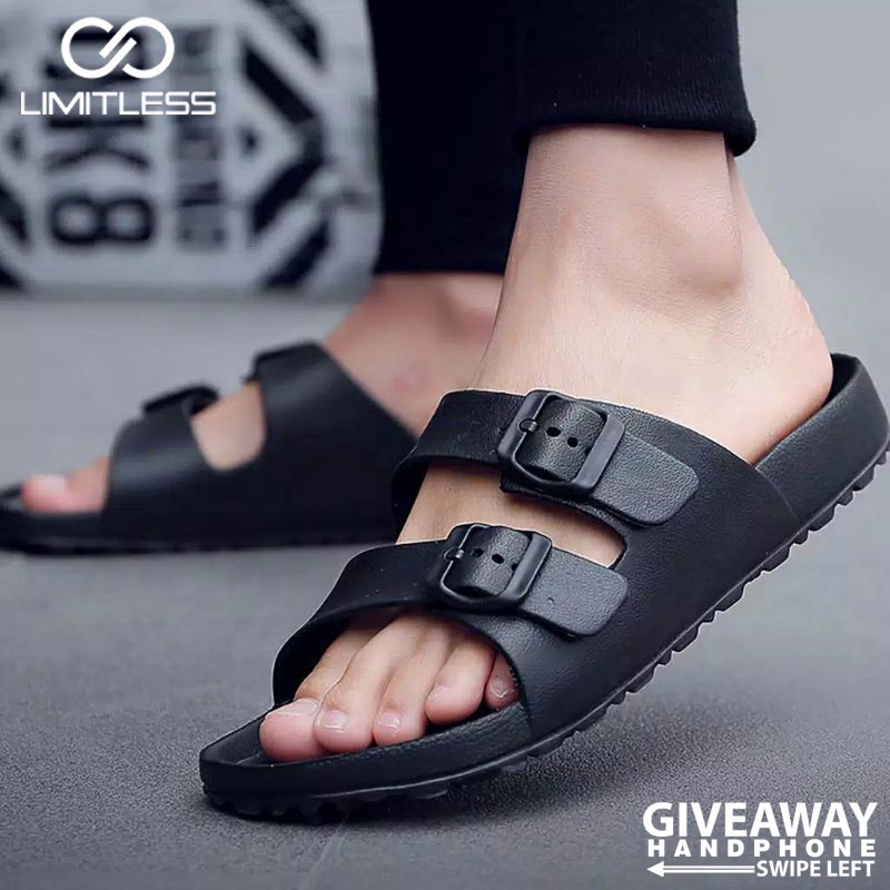 Sandal Pria Selop Casual Sandal Cowok Selop Slip On Limitless Sandal Slide Pria Eva Ringan Nyaman Murah