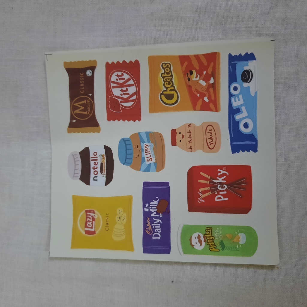 Stiker Tumblr Food Cartton / Stiker Ilustrasi makanan / stiker dekorasi makanan