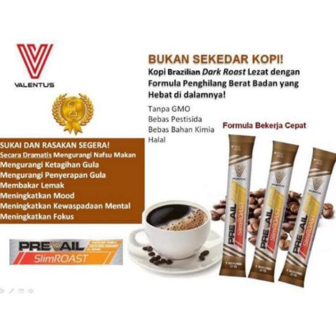 

Valentus slimroast optimum dark roast coffee drink, kopi diet valentus