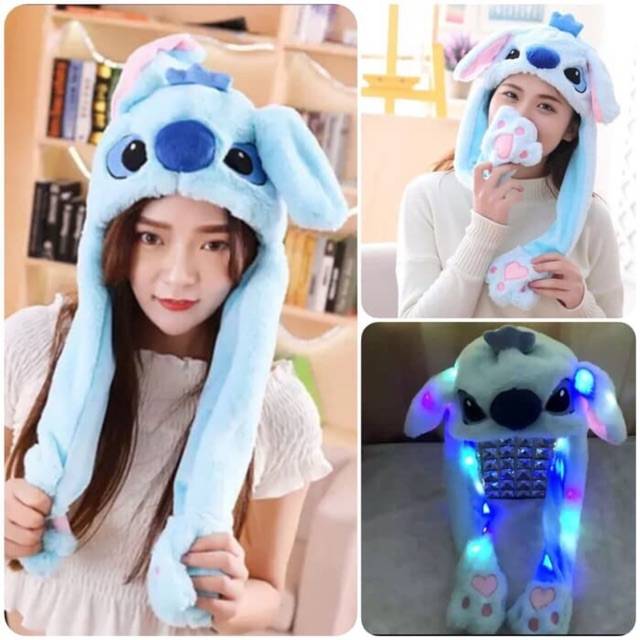 topi unicorn kuping gerak hat bunny LED MUSIC