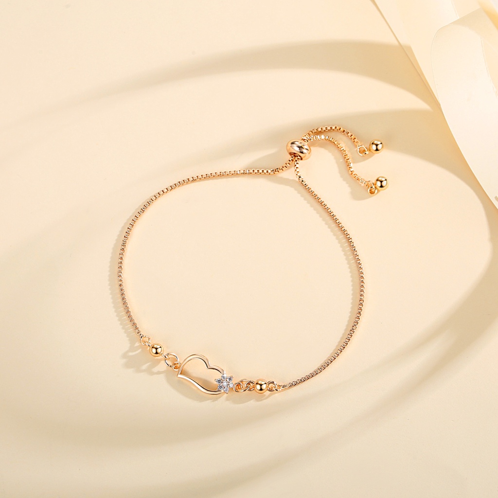 Y717 [COD✔] Gelang Wanita Korea Import Hati Gelang Titanium Gelang Wanita Anti Karat