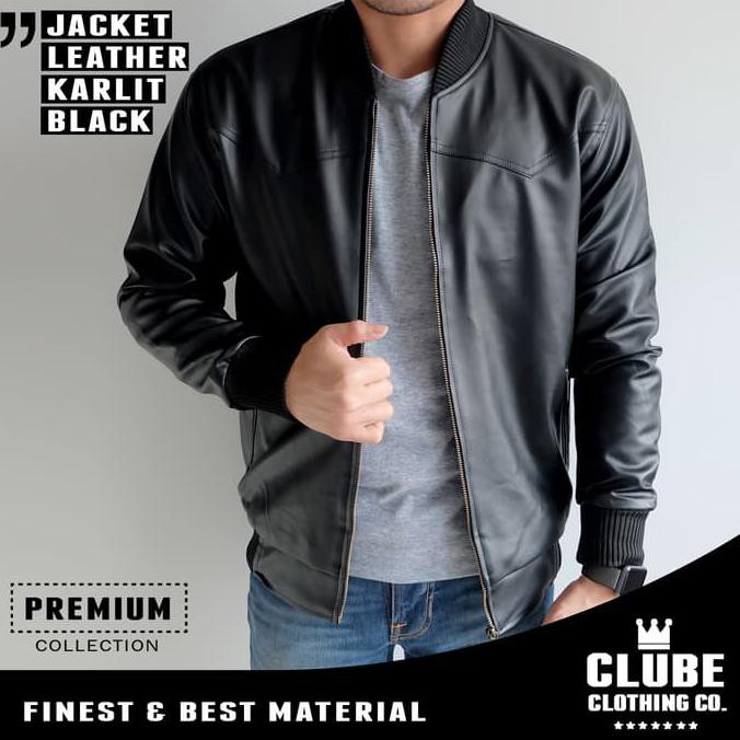 Jaket Motor Kulit Cowok / Jaket Motor Kulit Pria / Jaket Semi Kulit - Hitam, L .Deevagrosir.Olshop