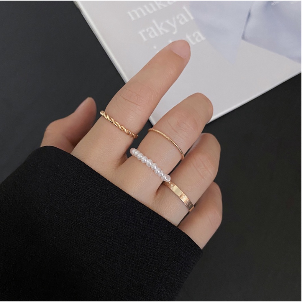 cincin titanium wanita cincin titanium wanita anti karat asli cincin set korea MD214