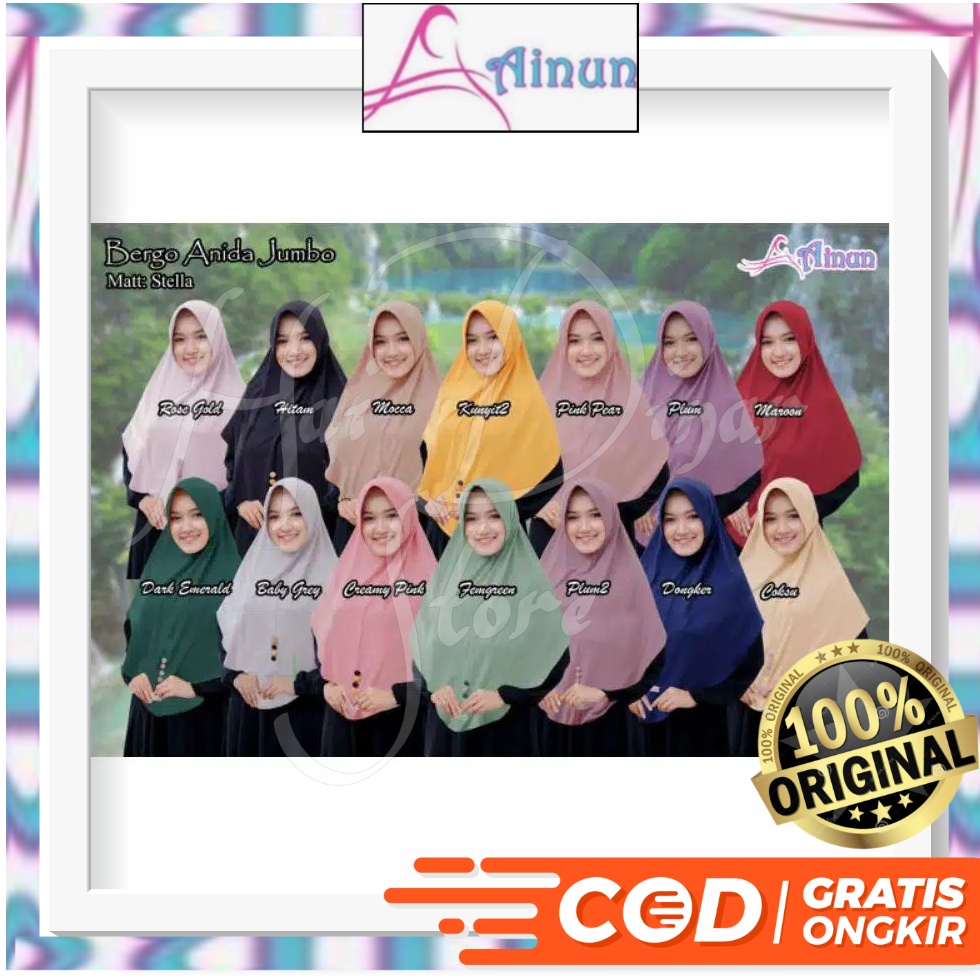 [Baru] Ainun Hijab Khimar Ainun Ellyn Ready