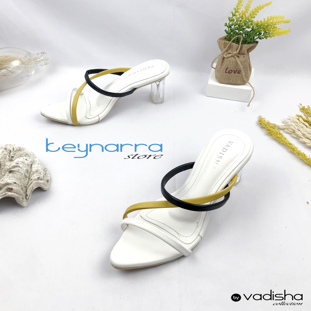 keynarra Best Quality bella Heels Kaca Oval  7 cm Transparan CM 507