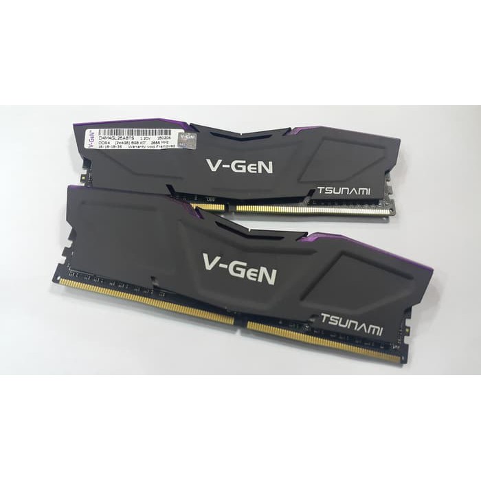 RAM DDR4 V-GeN TSUNAMI 8GB 2666MHz CL16 (2X4GB) - RAM GAMING OC VGEN
