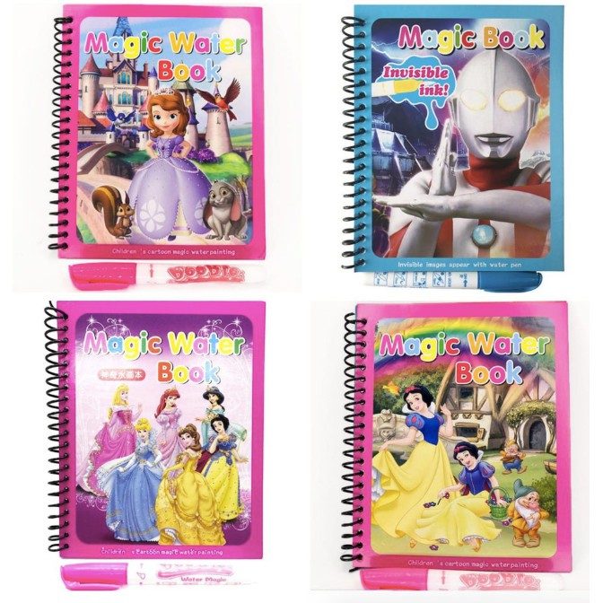 

Magic Water Book Buku Gambar Mewarnai Anak Dengan Pulpen Tinta Air Water Drawing