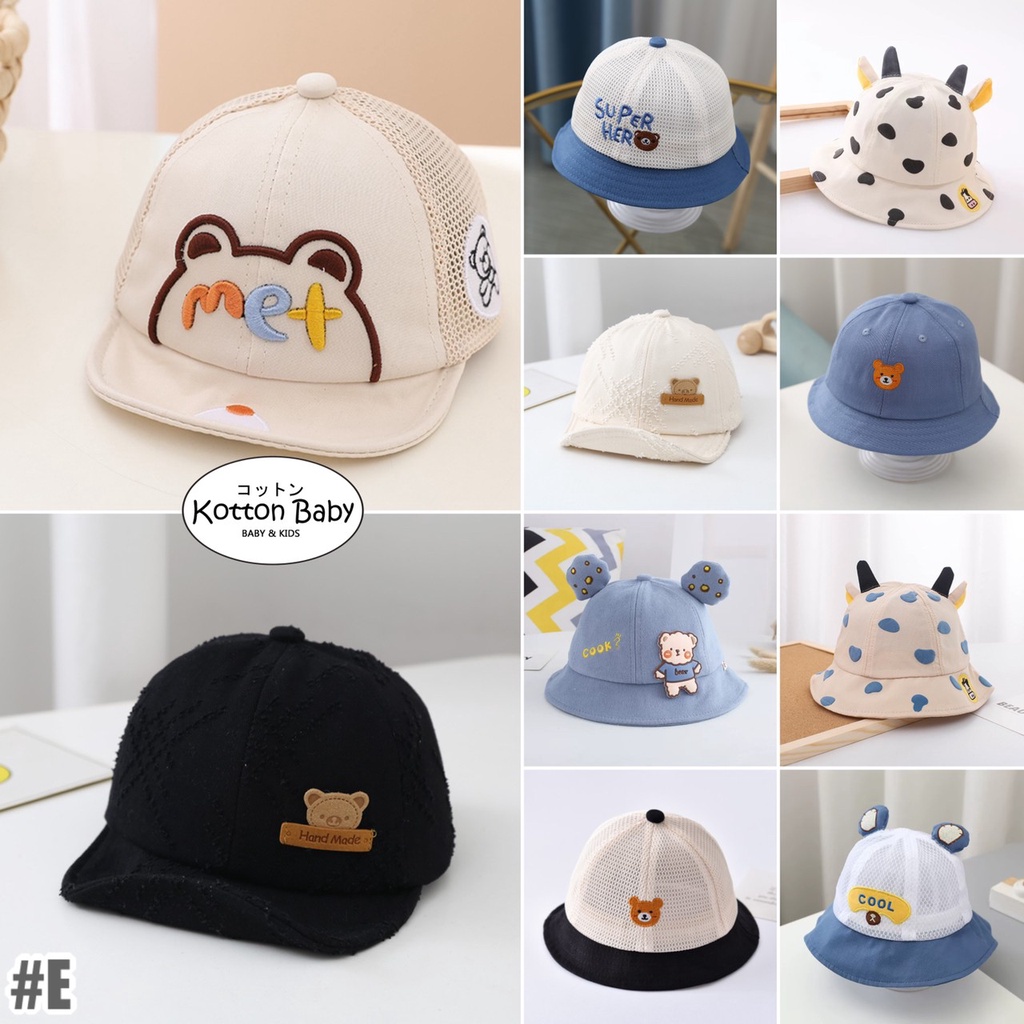 0-5 thn | TOPI BASEBALL ANAK / TOPI BUCKET ANAK KARAKTER LUCU LAKI-LAKI UNISEX vol.E JNY CATALOG