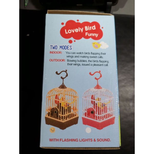 Mainan bird cage 2in1 burung berkicau dengan bubbles