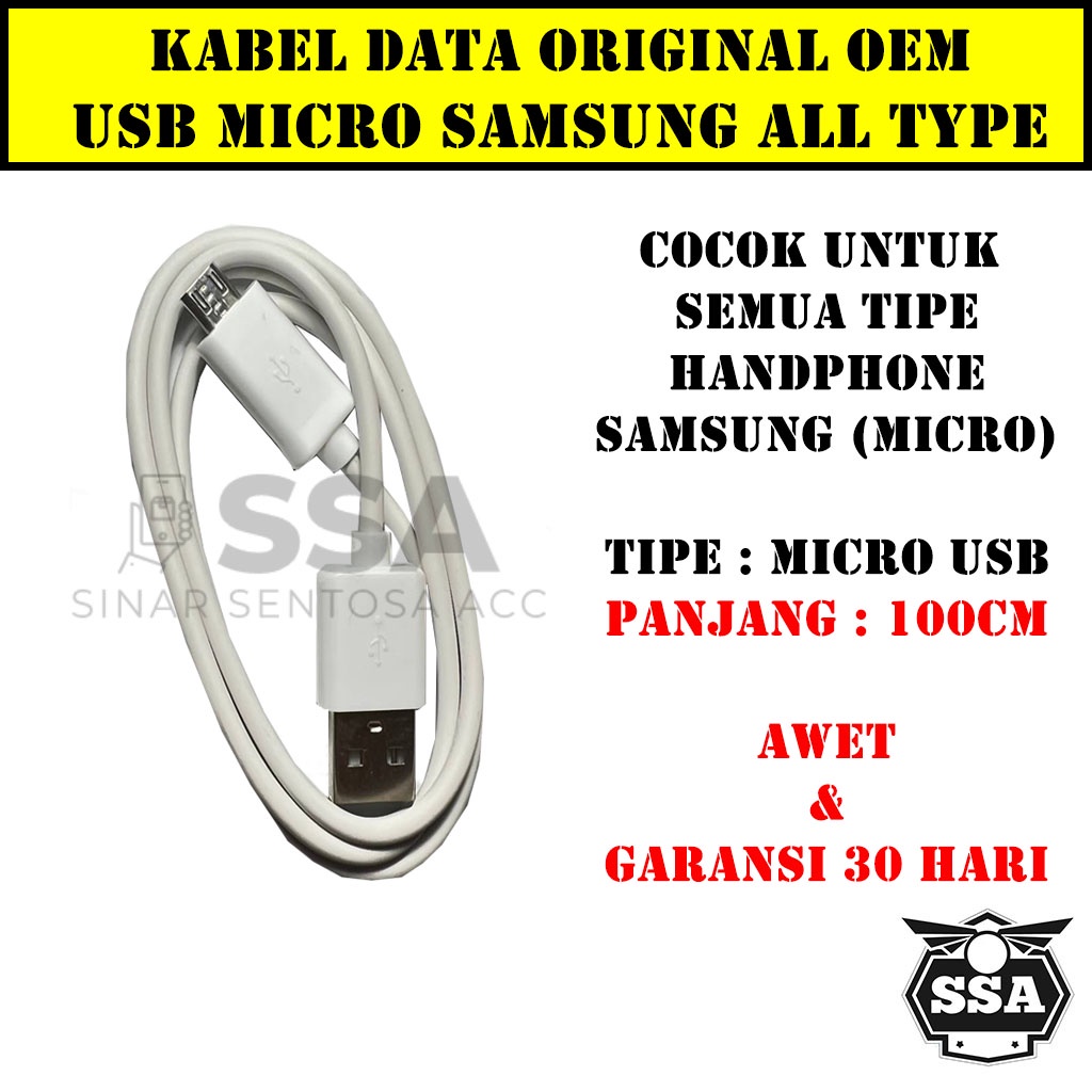 Kabel Data Original OEM Micro USB Samsung Galaxy S4 Note 4 2A All Type Semua Tipe Cable Ori Charger Charging 100cm 1m V8 Bergaransi Awet ORI Fast Charge Cas