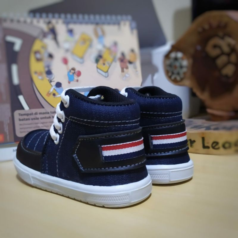 sepatu boot anak denim/sepatu balita murah/sneaker anak