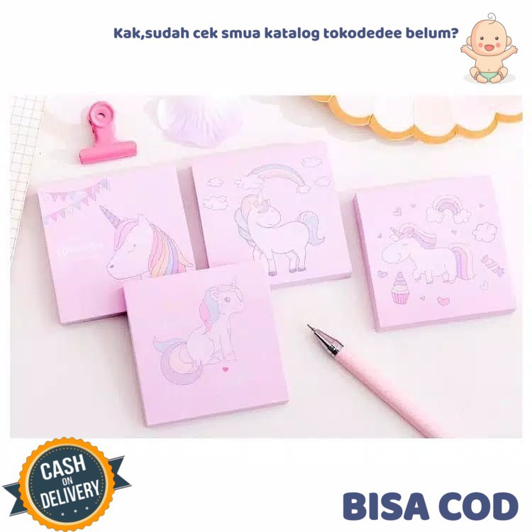 

Memo Sticky Karakter Unicorn Lucu